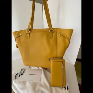 Brahmin Saffron Gold Cheyenne Traveler Tote & Wallet NWOT